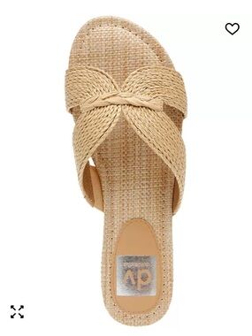 Dolce Vita Geeya Raffia Criss Cross Strap Slide Sandals